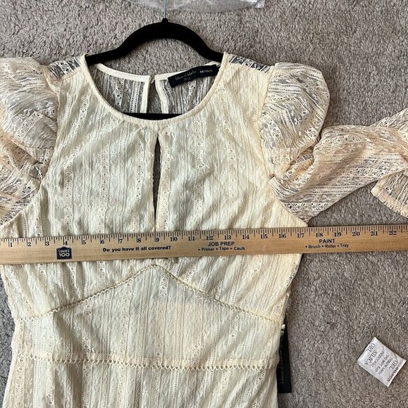 House of Harlow 1960 x Revolve Henrik Ivory Lace Puff Sleeve Mini Dress M NWT - Picture 13 of 14